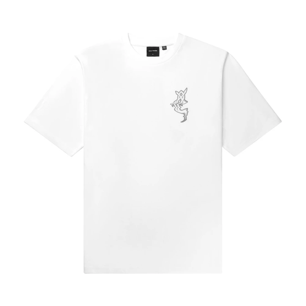 Daily Paper Vit Reflection SS Bomull T-shirt White, Herr