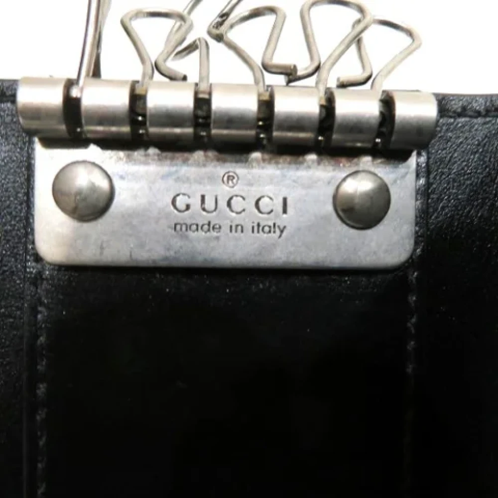 Gucci Vintage Tweedehands Zwarte Canvas Gucci Sleutel Etui Black Dames