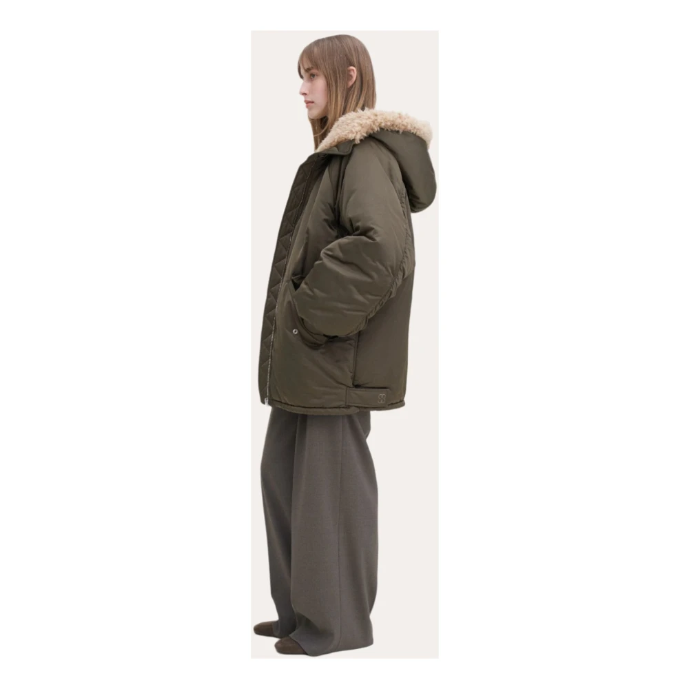 Filippa K Khaki Hooded Bomberjack Green Dames