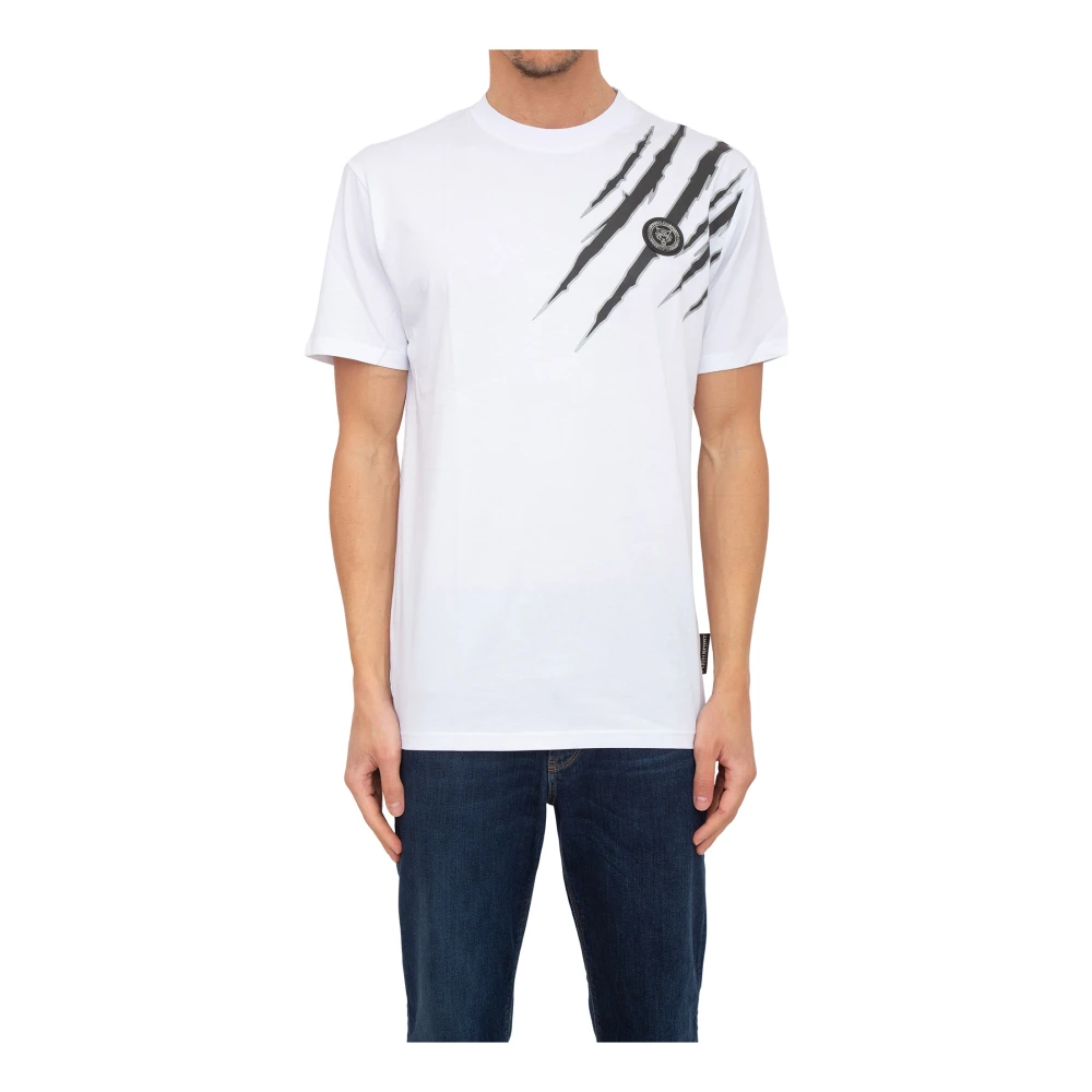 Plein Sport Men's White Training T-Shirts & Tops, 2XL, Casual Cotton T-Shirt
