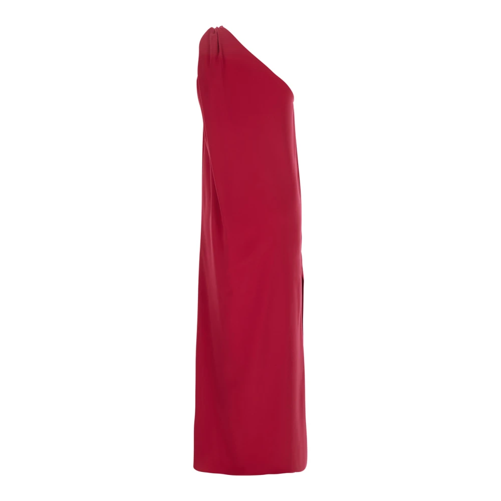 P.a.r.o.s.h. Rode One-Shoulder Lange Jurk van Tech Stof Red Dames