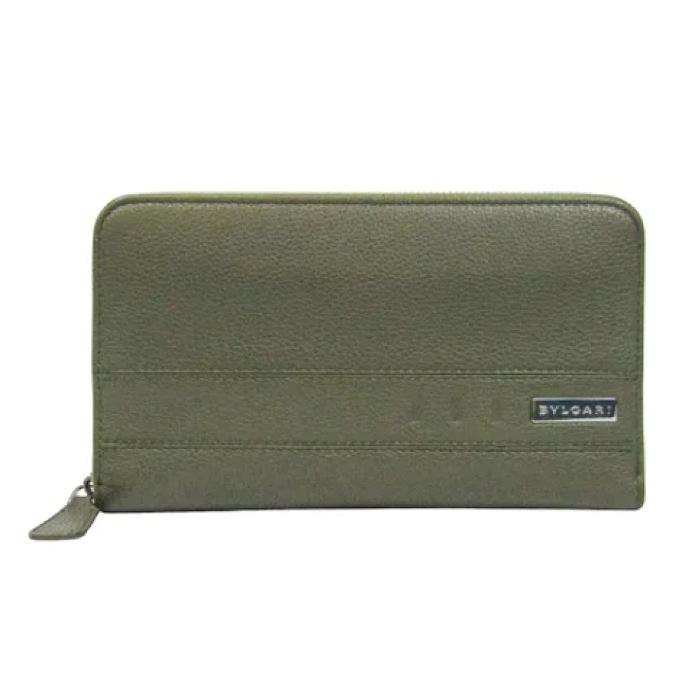 Bvlgari Vintage Pre-owned Leather wallets Green Dames