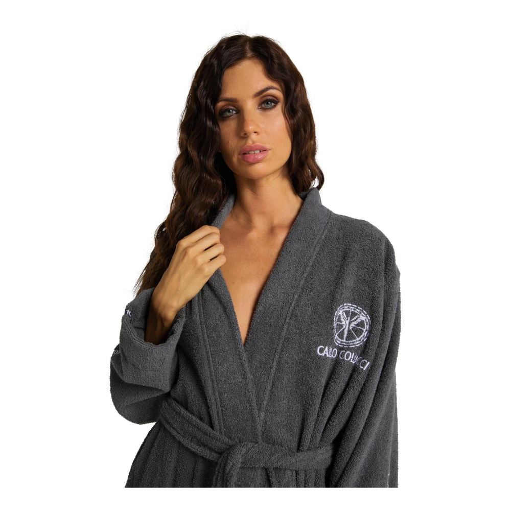 carlo colucci Kimono Stijl Geborduurde Badjas Gray Dames