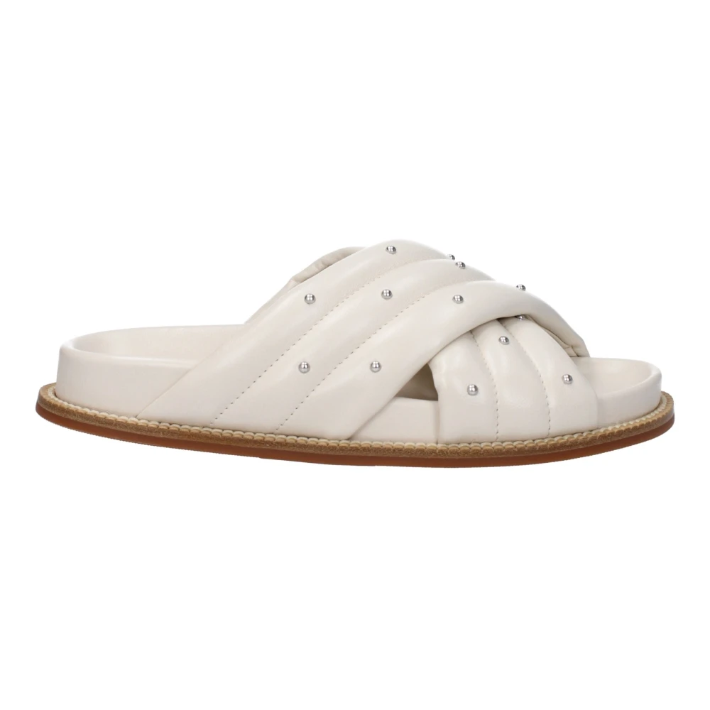 Fabiana Filippi , Sliders, Female, Beige, 3 Uk, Leather Slippers