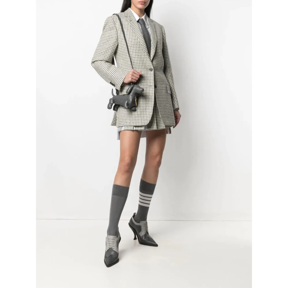 Thom Browne Donkergrijze Leren Hector Tas Gray Dames