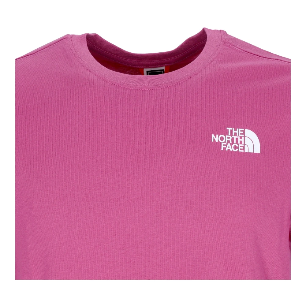 The North Face Rode Box Tee Rood paars Heren T-shirt Pink Heren