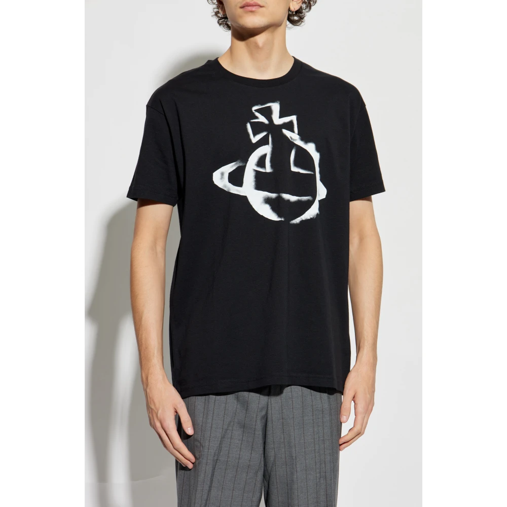 Vivienne Westwood T-shirt met logo Black Heren