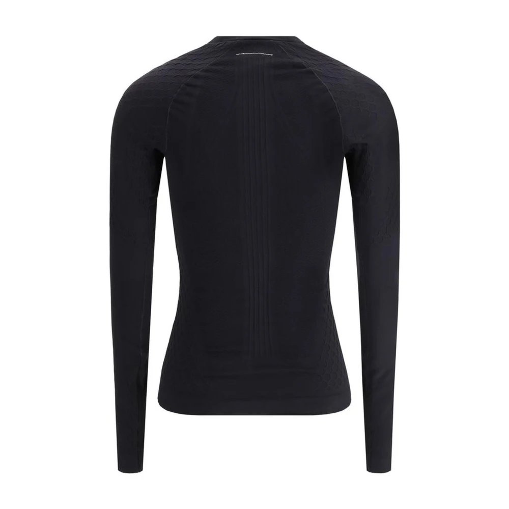 MM6 Maison Margiela Thermische Jersey met Monogramdetail voor Vrouwen Black Dames