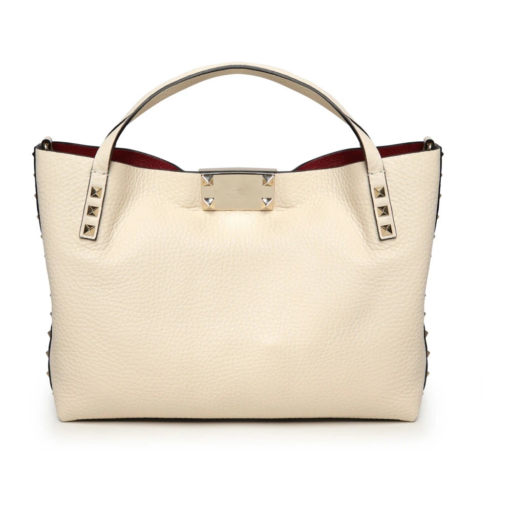 Valentino Garavani Witte Rockstud tassen met haaksluiting White Dames