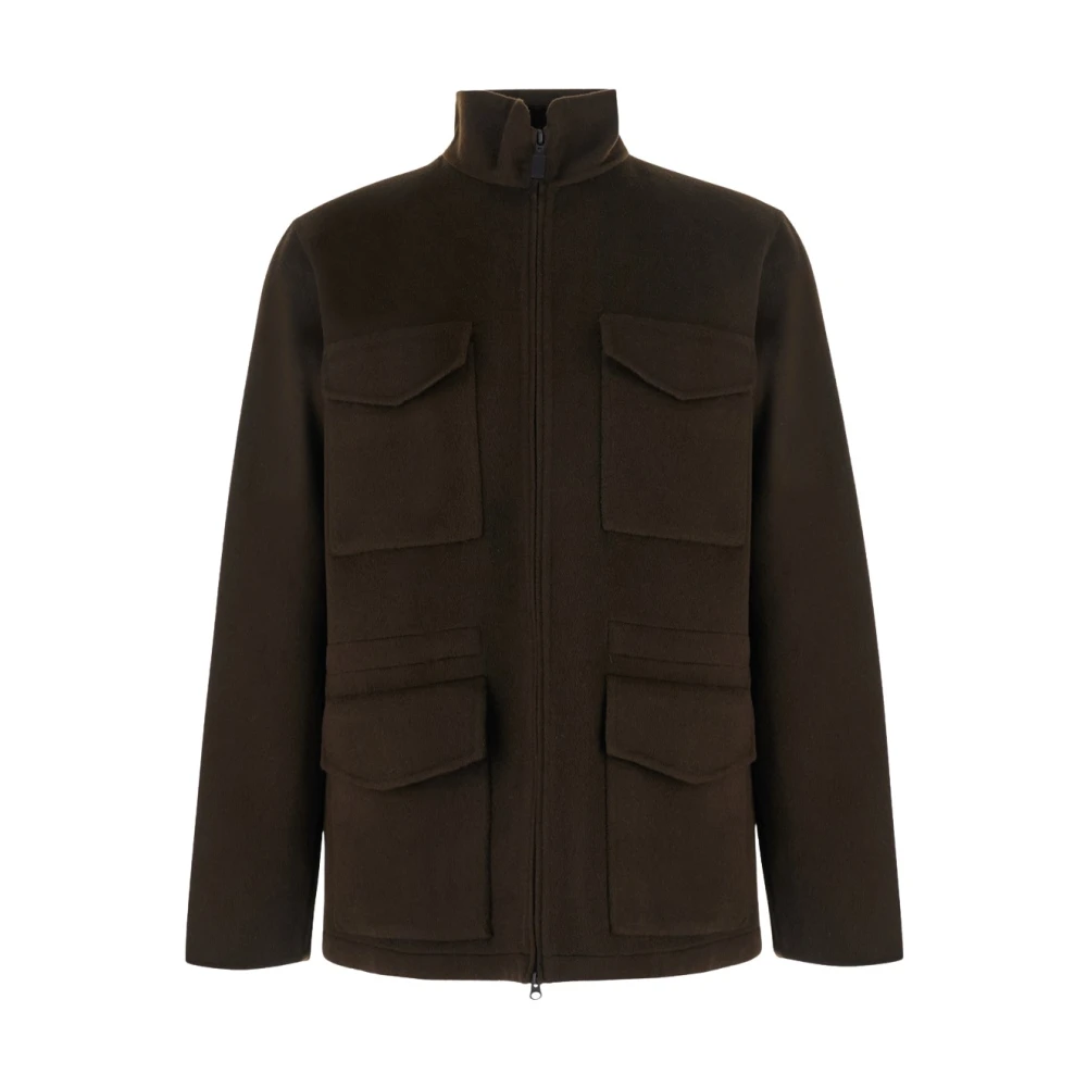 Aspesi Uomo Marrone - Giacca Con Zip E Collo Alto - Jackets - 2XL