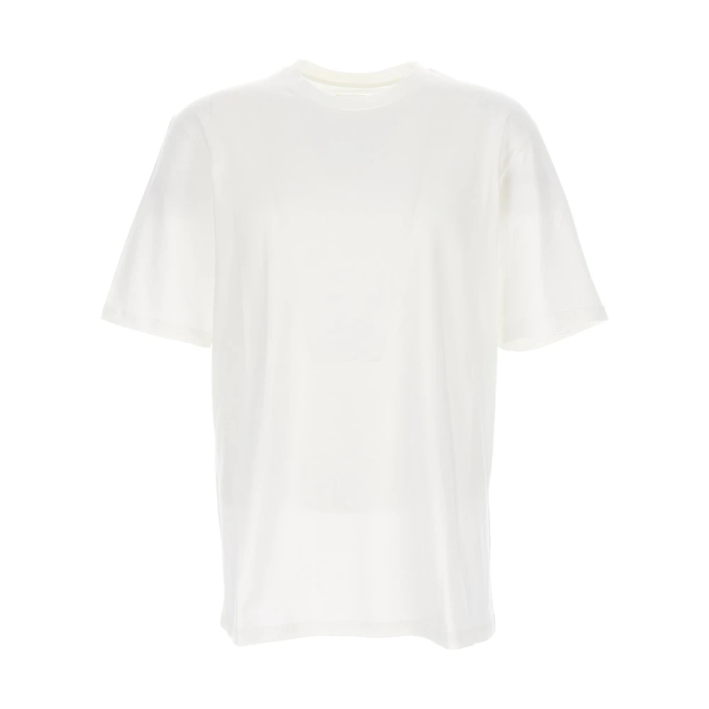 Jil Sander Dubbel Katoen en Stretch Mesh T-shirt White Heren