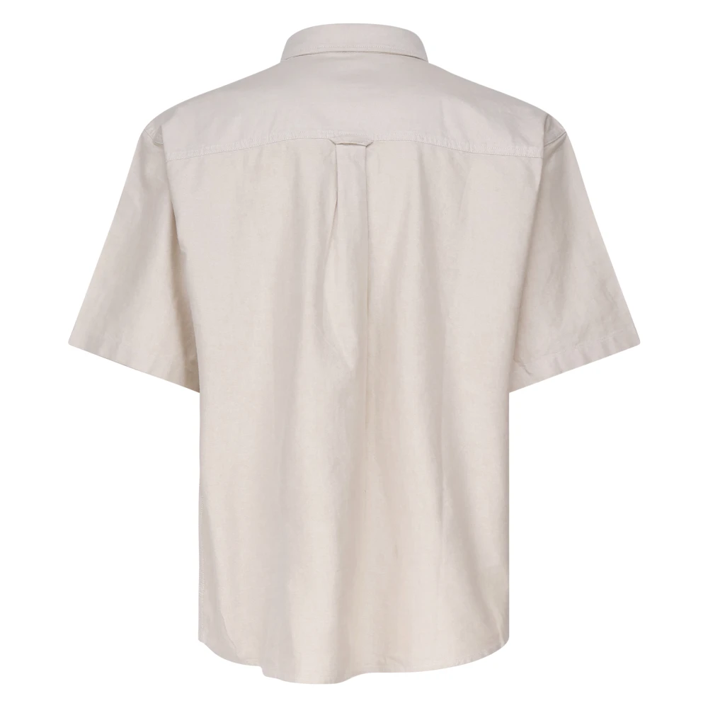 Carhartt WIP Katoenen Overhemd Korte Mouwen Wax Kleur Beige Heren