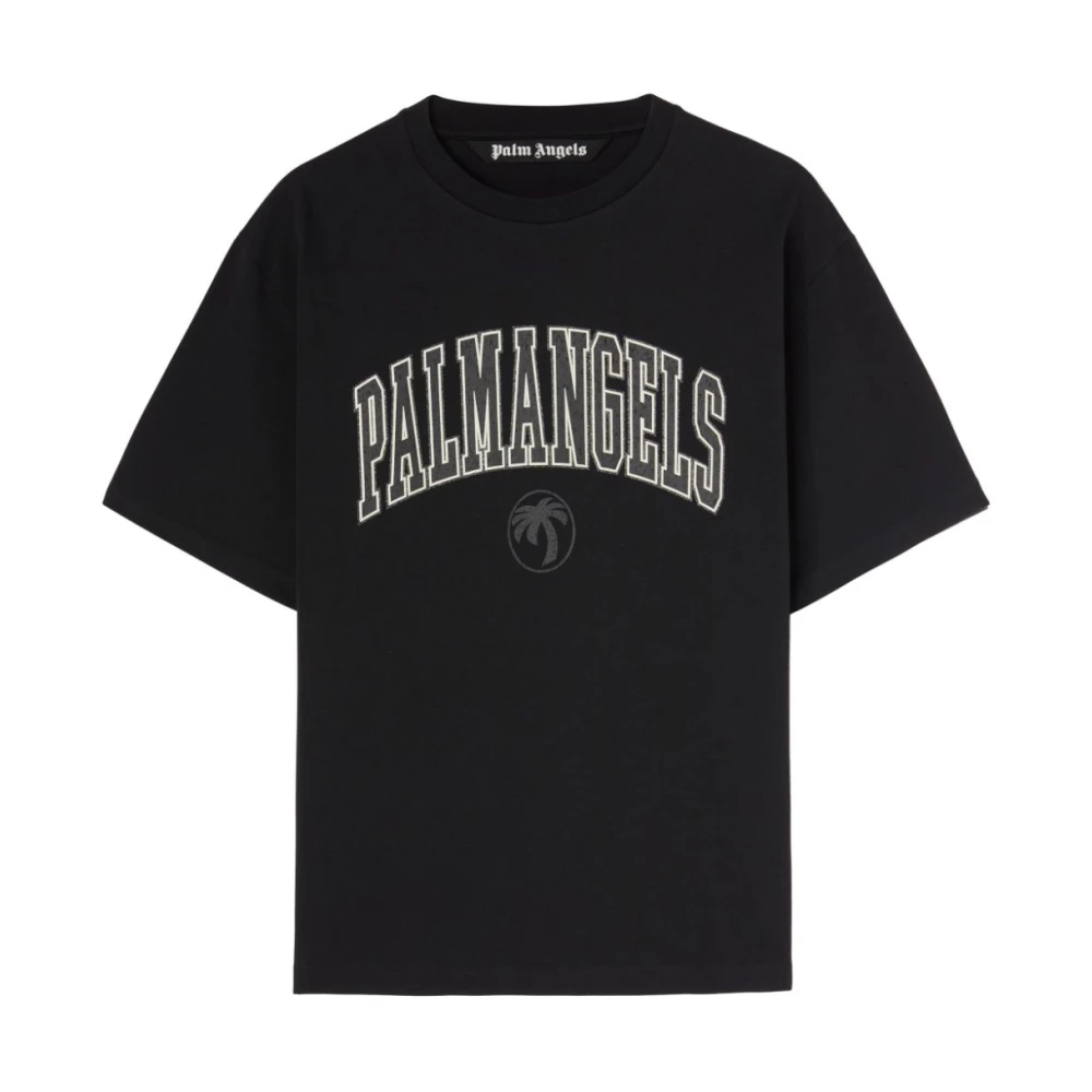 Palm Angels Zwart Logo Print T-shirts Black Heren