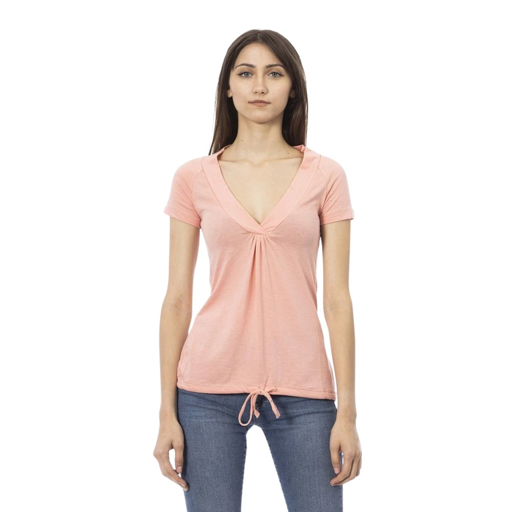 Trussardi Rosa Katoenen Tops & T-Shirt Pink Dames