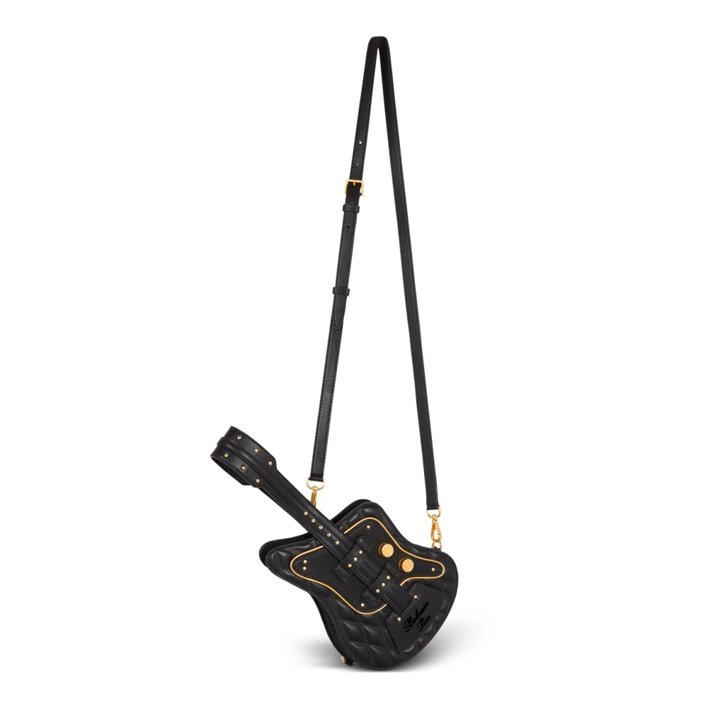 Balmain Gitaar gewatteerde kalfsleren tas Black Dames