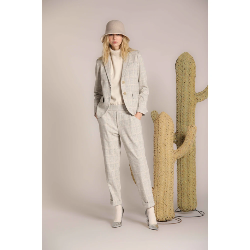 Mason's Helena Damesblazer met Glen Check Patroon Gray Dames
