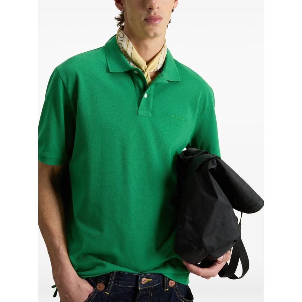 Woolrich Groene Polo Shirt met Logodetail Green Heren