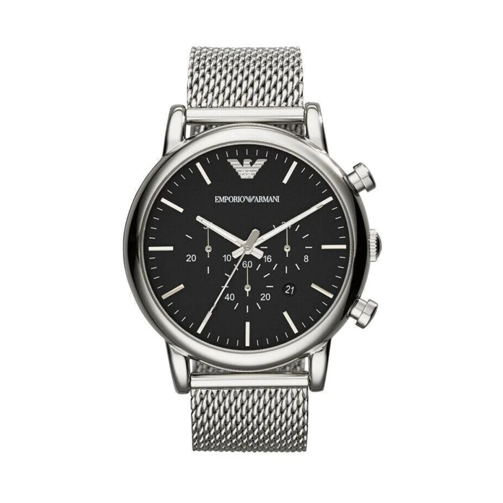 Emporio Armani Mannelijk Grijs Accessoires Heren, One Size, Ar 1808 Horloge
