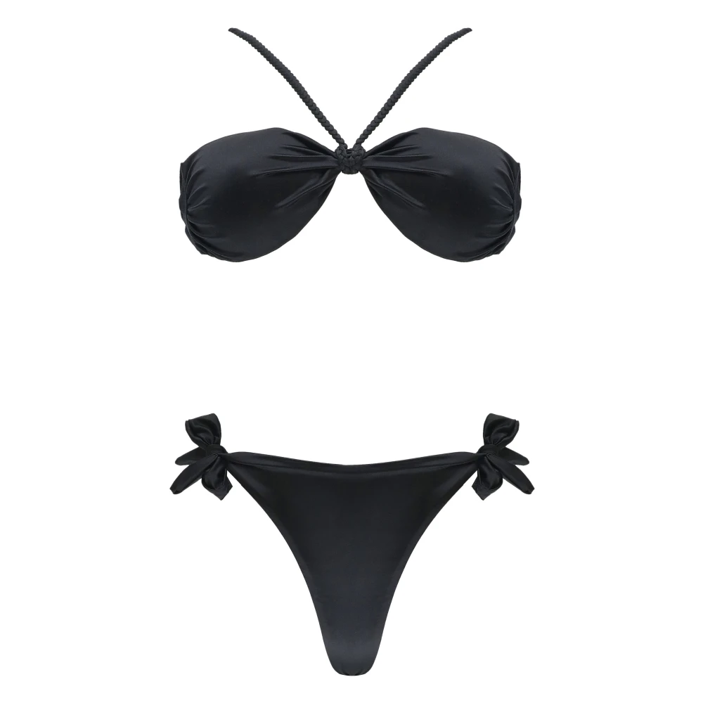 F**k Zwarte Bikini met Achterkant Veters Black Dames