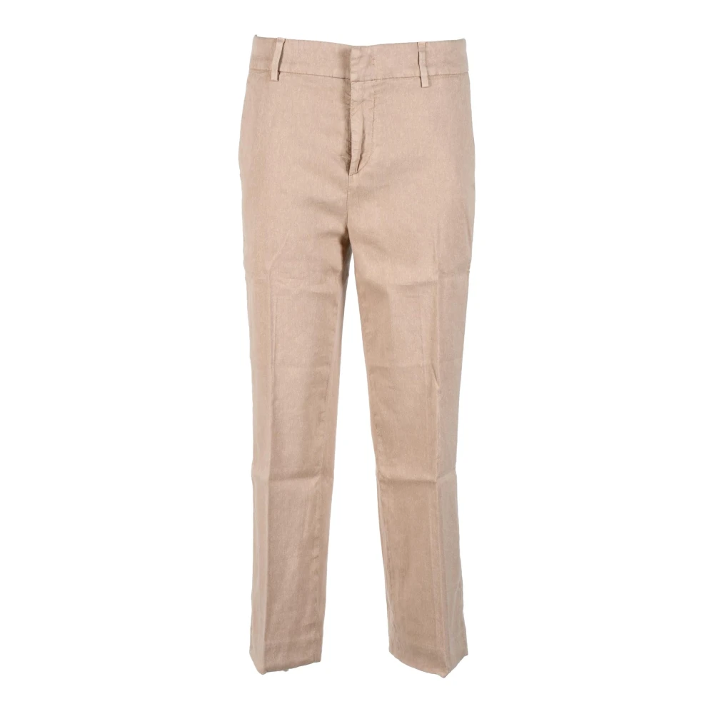 Dondup Linnen Lyocell Elastaan Broek Pink Dames