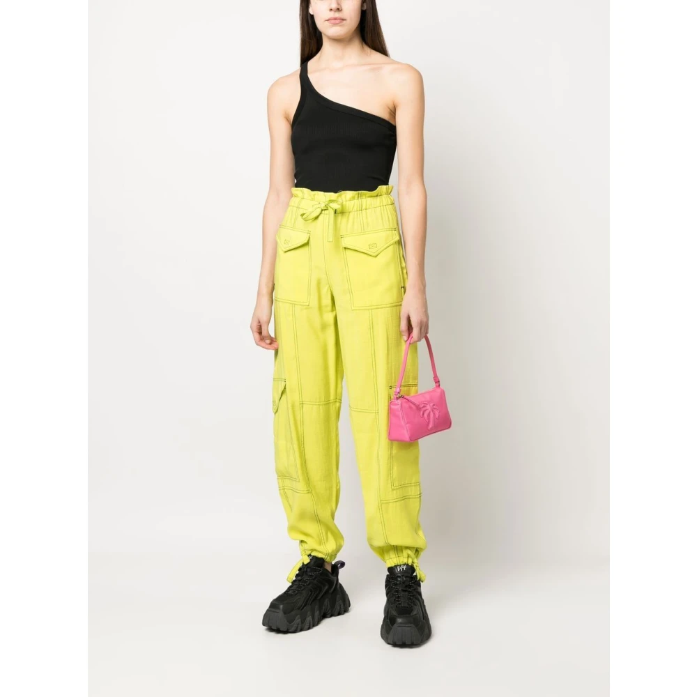 Palm Angels Roze Nylon Handtas met Leren Palm Tree Patch Pink Dames
