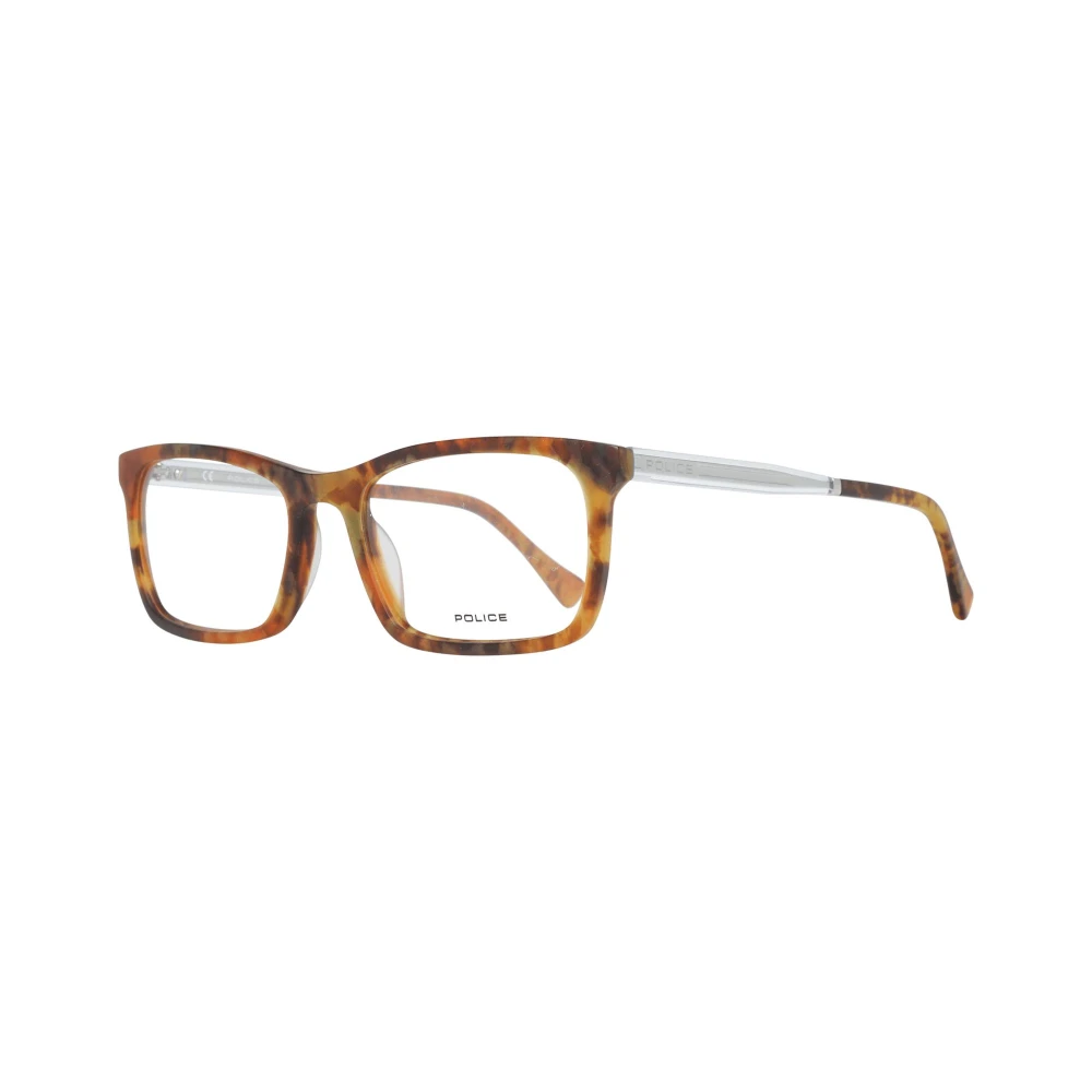 Police Men's Brown Plastic Full-Rim Optical Frames