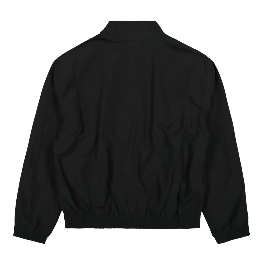 Marine Serre Zwarte Nylon Track Jacket met Halve Maan Borduurwerk Black Heren