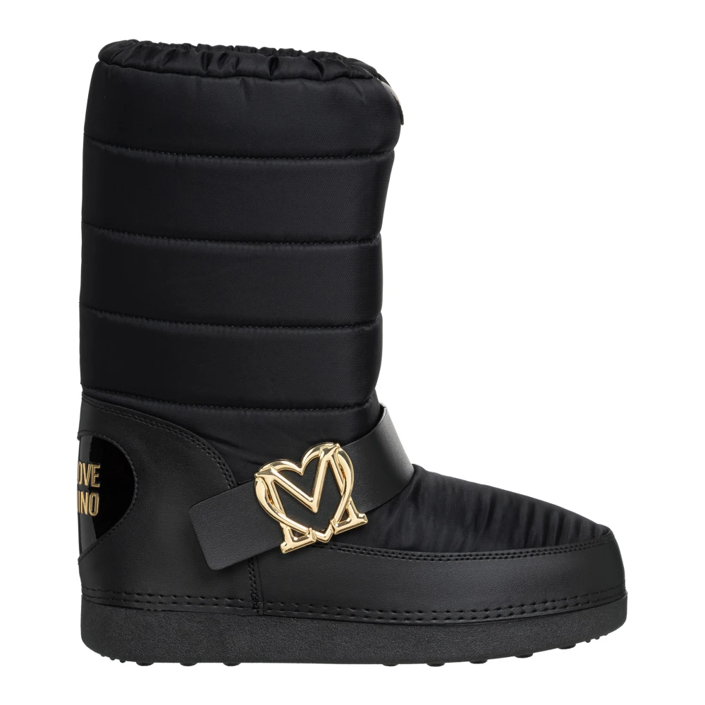 Love Moschino Snö stövlar med hjärtlogotyp Black, Dam