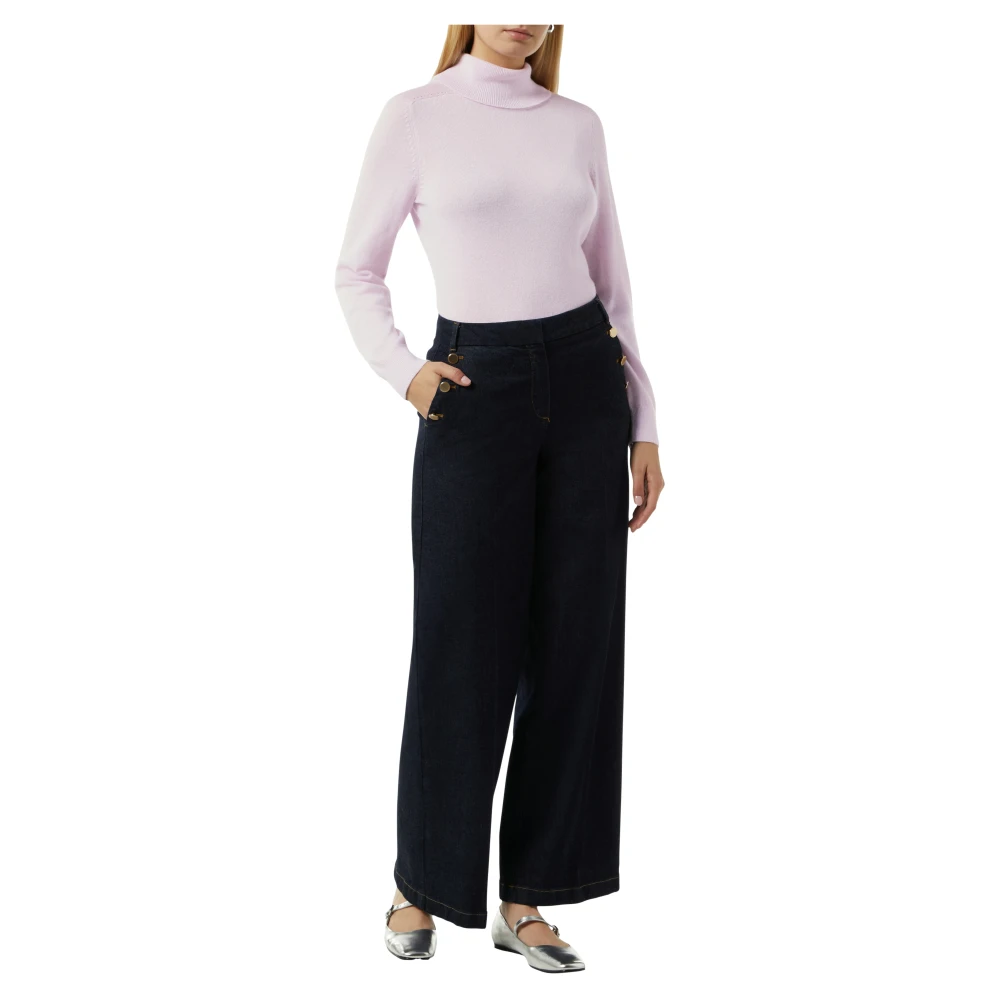 comma Kasjmier Gebreide Trui Purple Dames