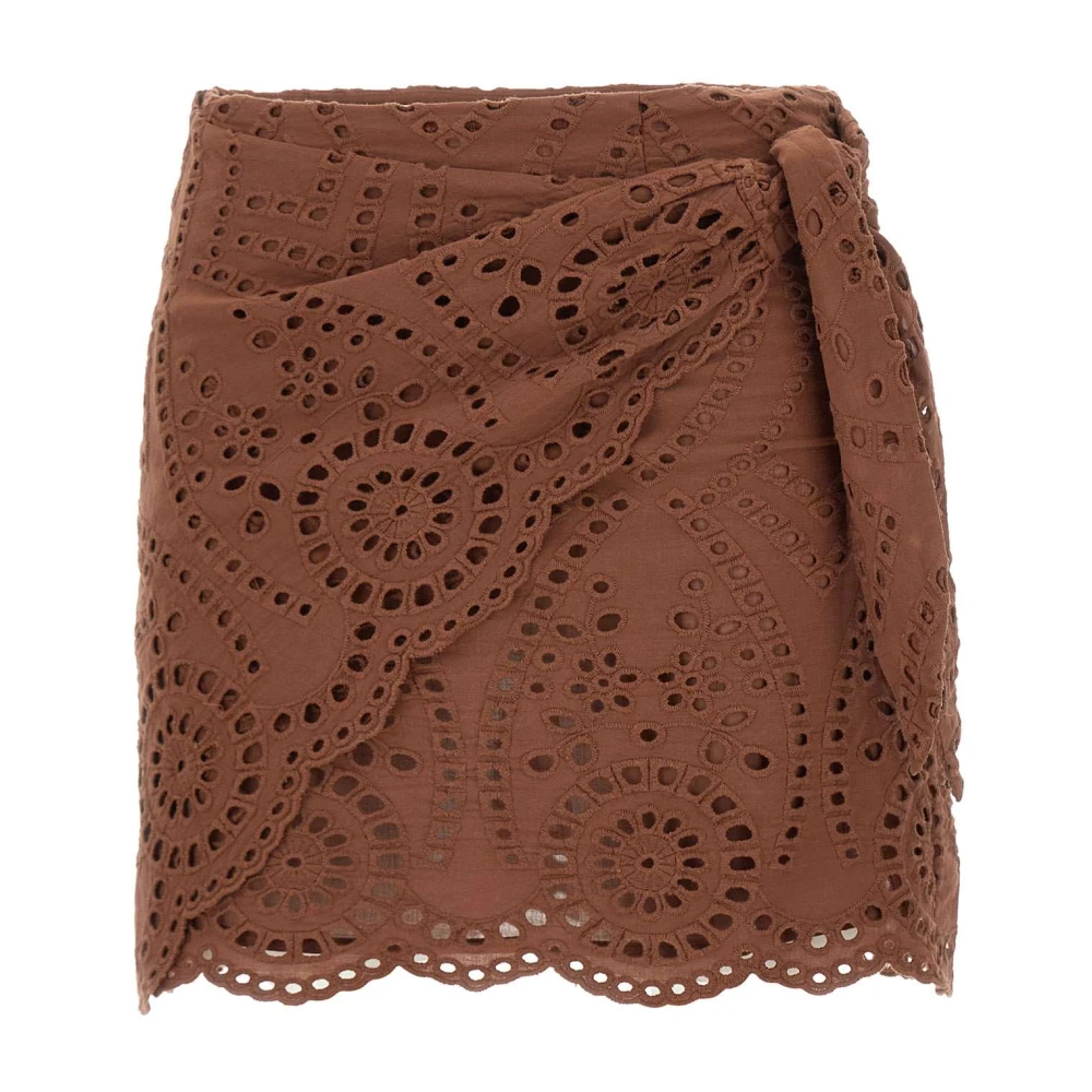 Mc2 Saint Barth Brown Nyra Mini Skirt - Female - Short Skirts - S - Skirts