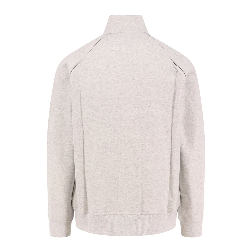 BRUNELLO CUCINELLI Katoenen sweatshirt met leren details Gray Heren