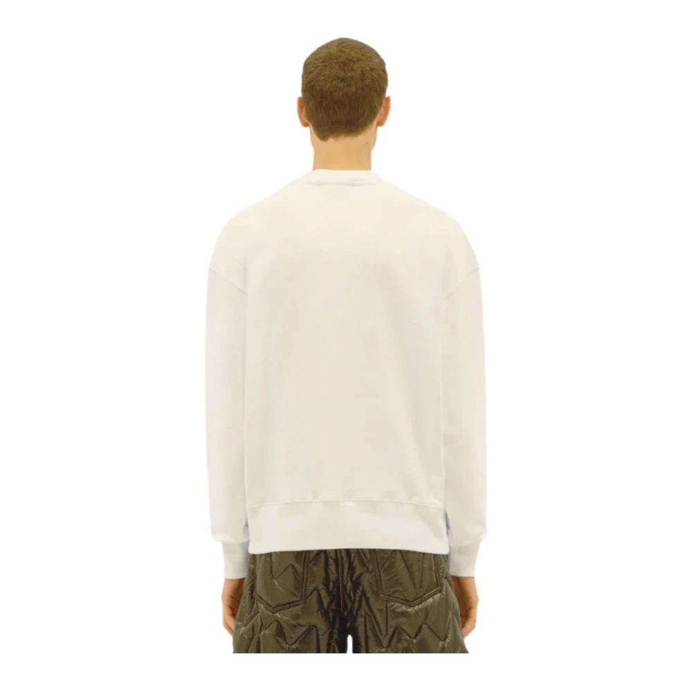 Msgm Geborsteld jersey logo sweatshirt in room White Heren