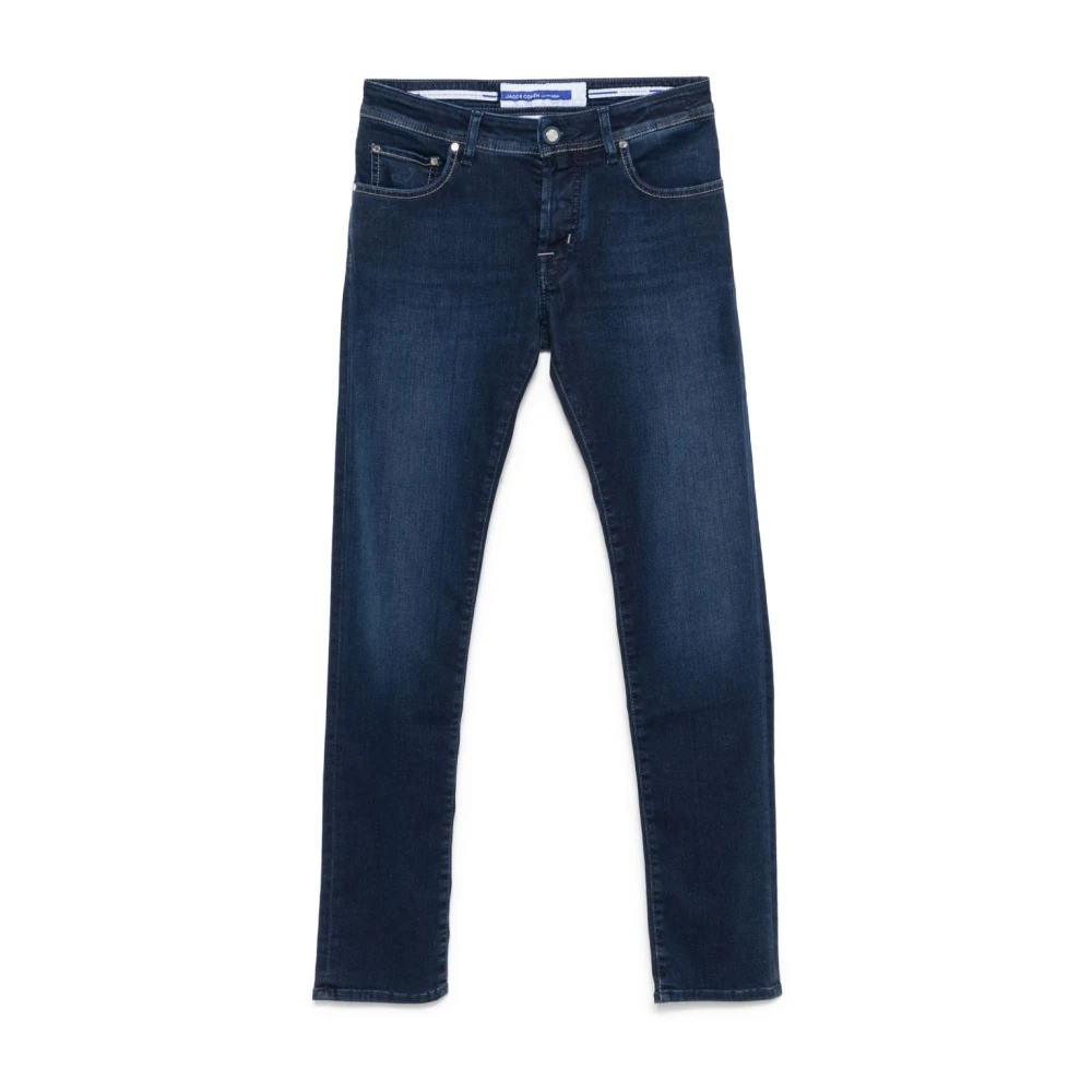 Jacob Cohën Indigo Blauwe Klassieke Five-Pocket Jeans Blue Heren