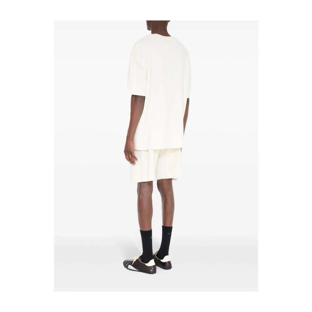 Maison Margiela Beige Oversize Katoenen T-shirt met Logo Beige Heren