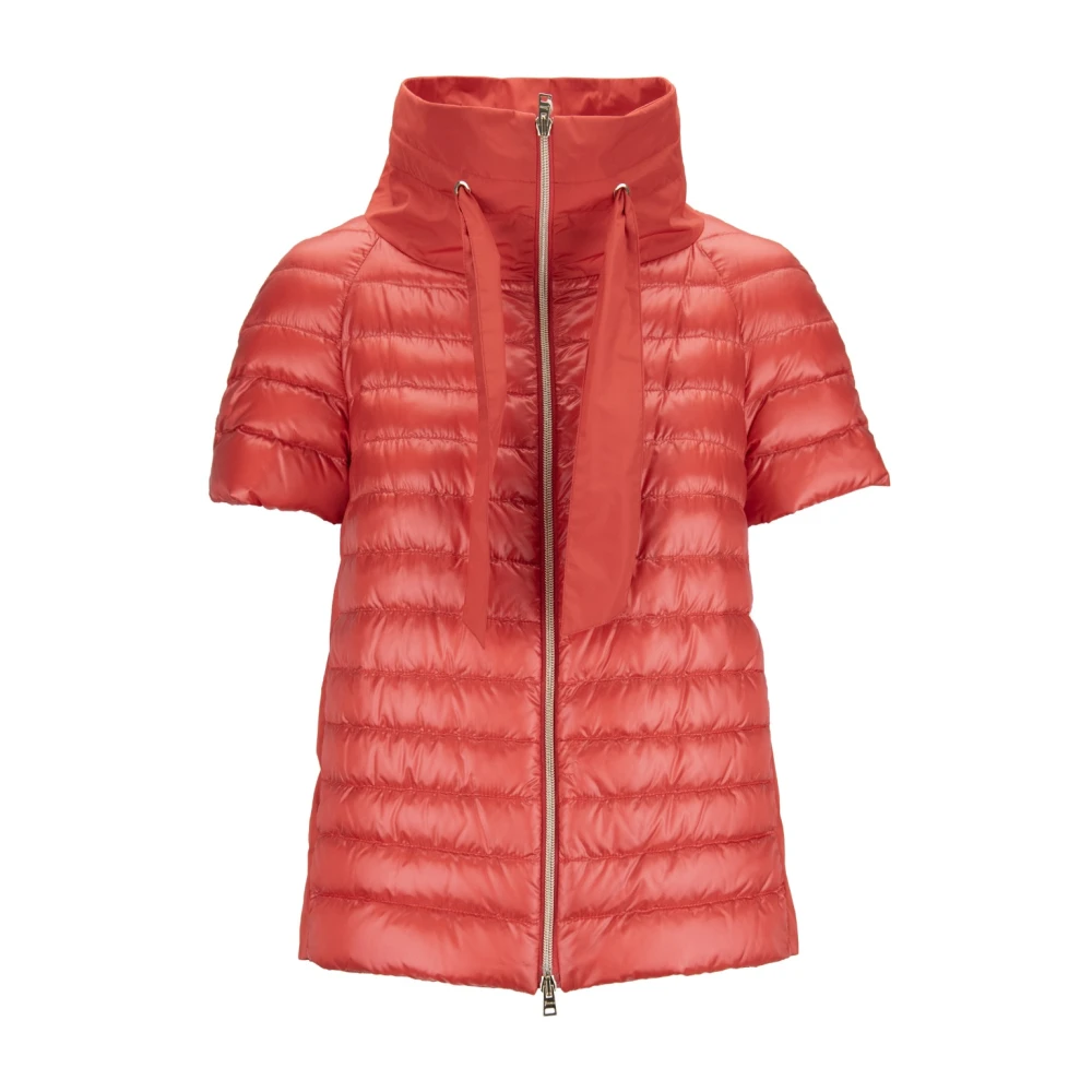 Herno Women's Red Short Down Jacket With High Collar