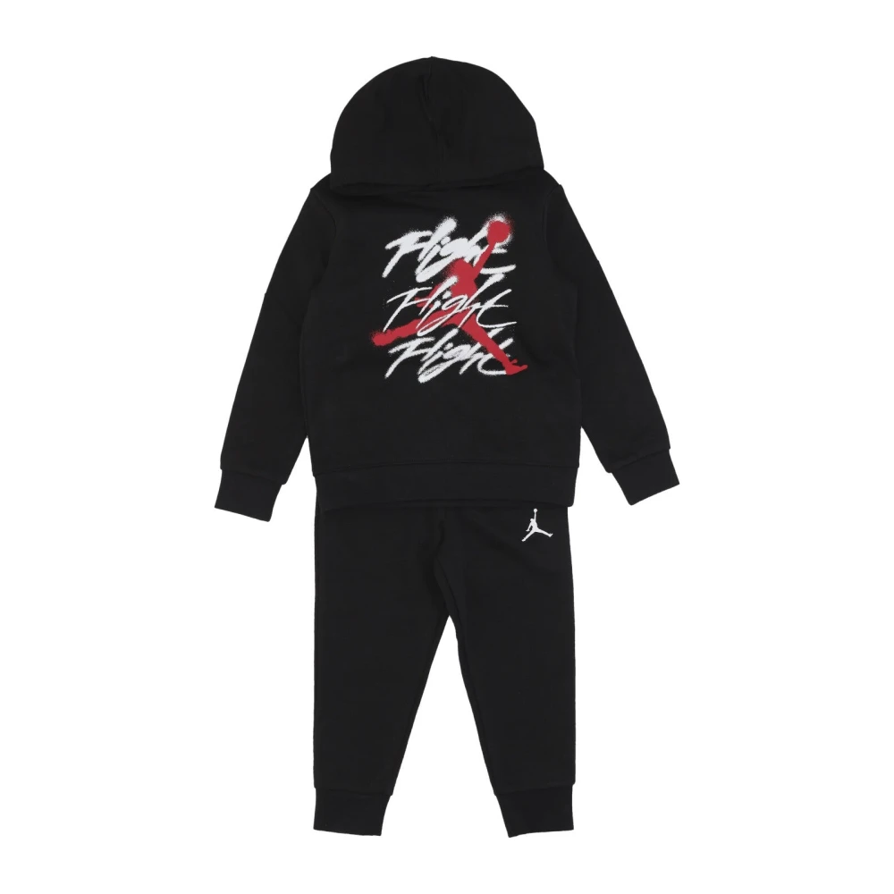 Jordan Black Kids Sport Sets, Male, 5 Y, Flight Spray Po Hoodie Suit