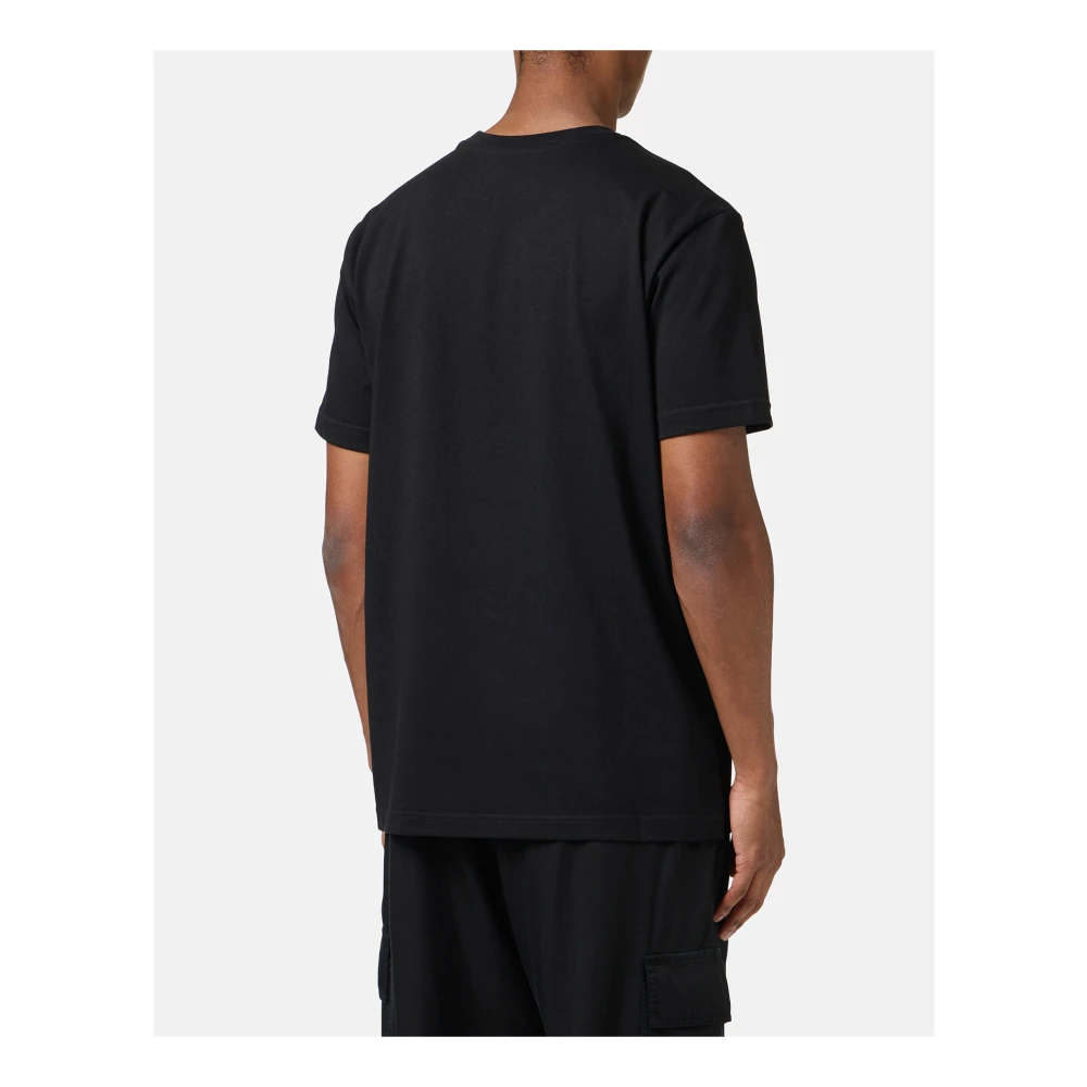 Iceberg Klassiek zwart regular fit wit katoenen jersey t-shirt Black Heren