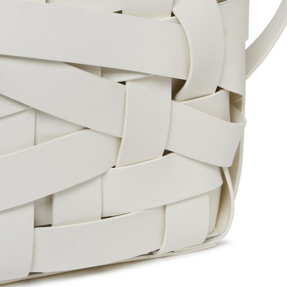 Jil Sander Witte Bucket Bag met Vlechtdesign White Dames