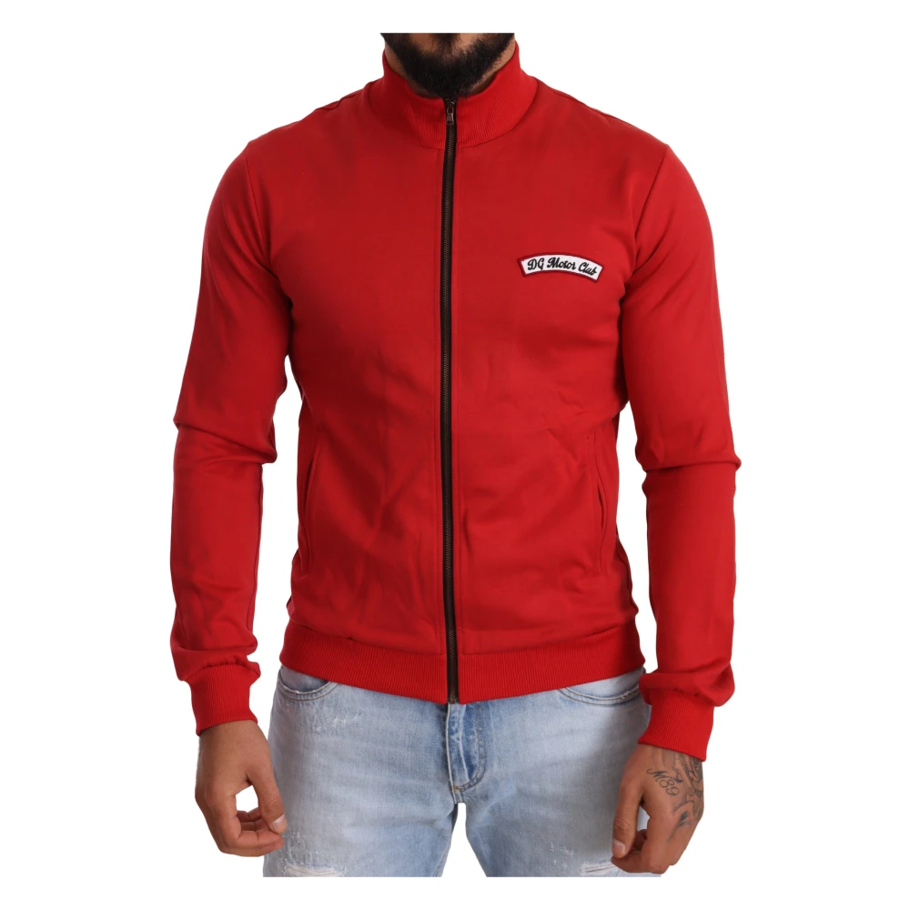 Dolce & Gabbana Men's Red Zip-Throughs, S, Motor Club Zipper Jumper