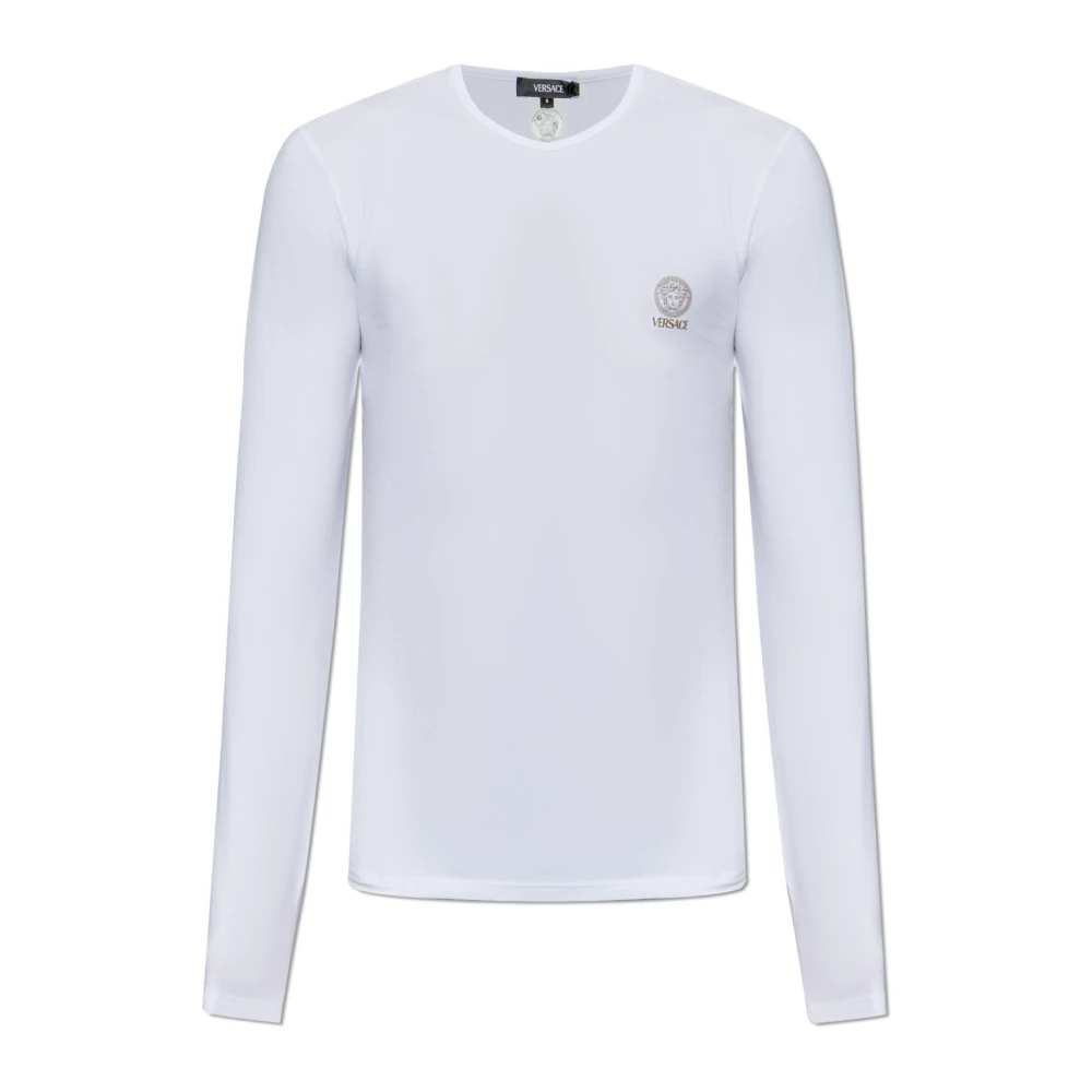 Versace T-shirt met logo White Heren