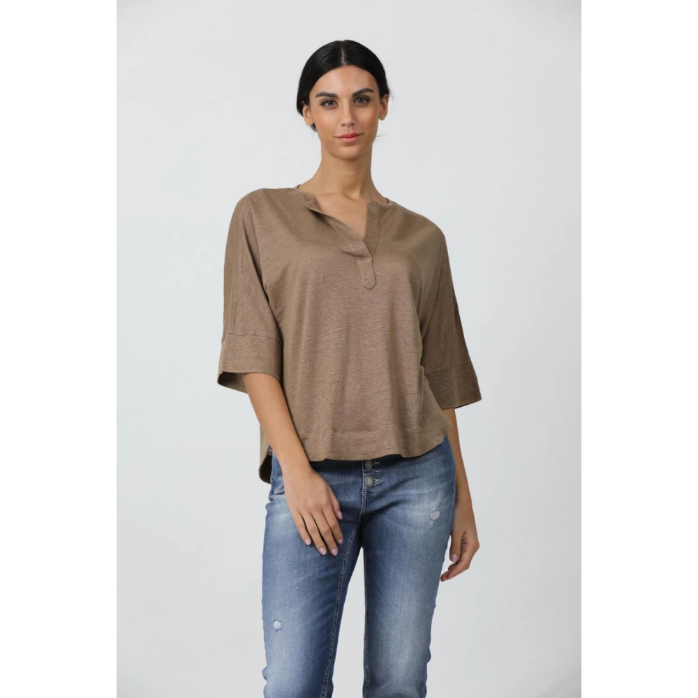 Gran Sasso Stijlvolle Maglia Shirt Beige Dames