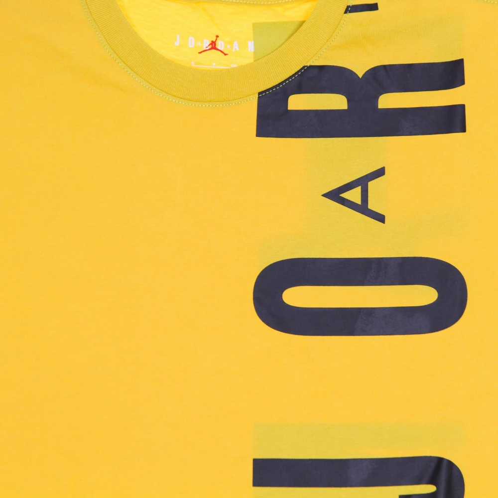 Jordan Air Stretch Crew T-Shirt Zwart Oranje Yellow Heren