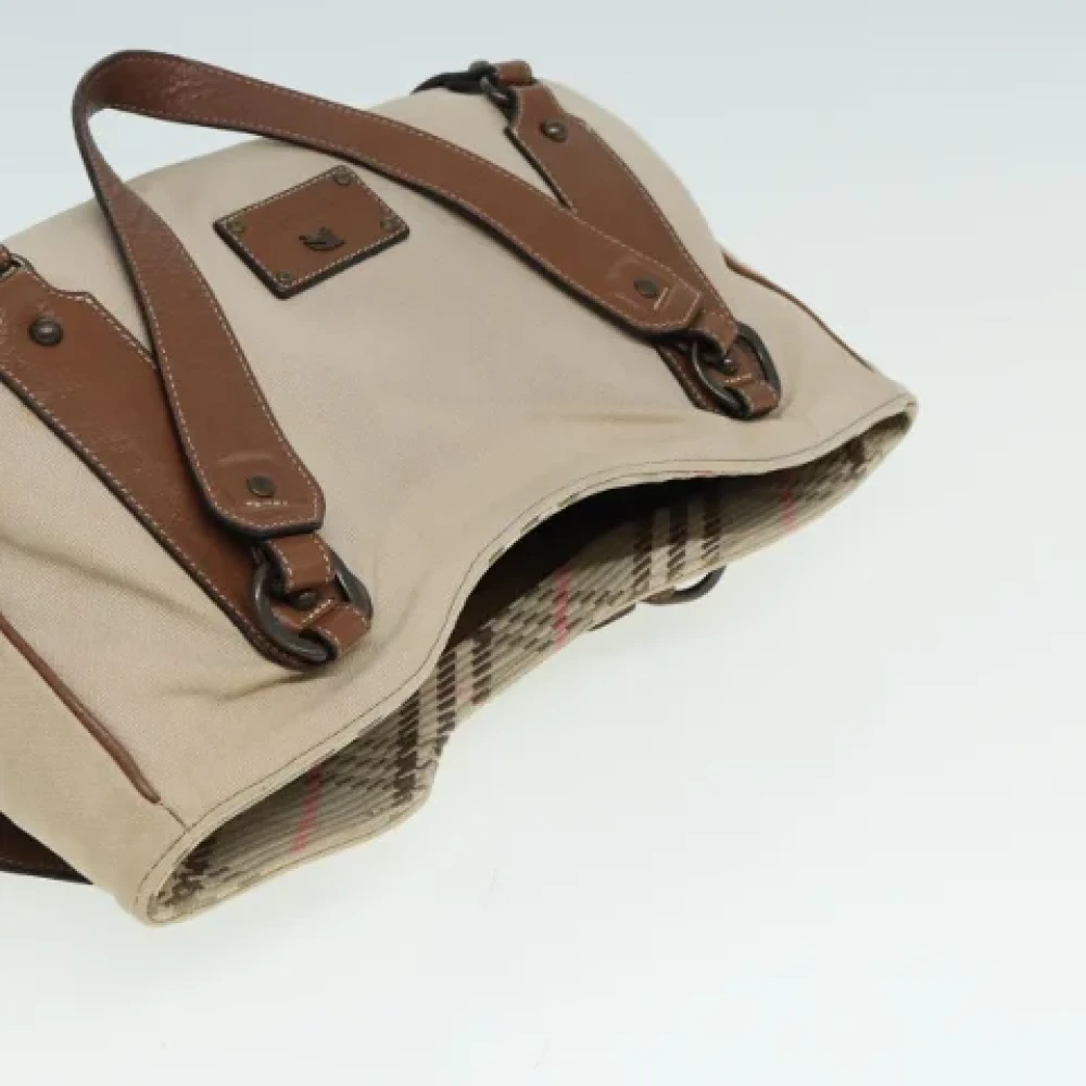 Burberry Vintage Pre-owned Canvas shoulder-bags Beige Dames