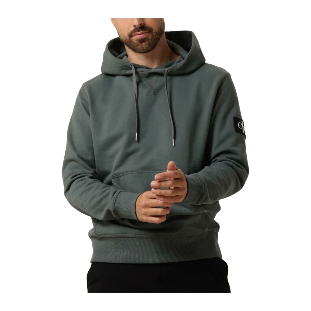 Calvin Klein Heren Badge Hoodie Sweater Gray Heren