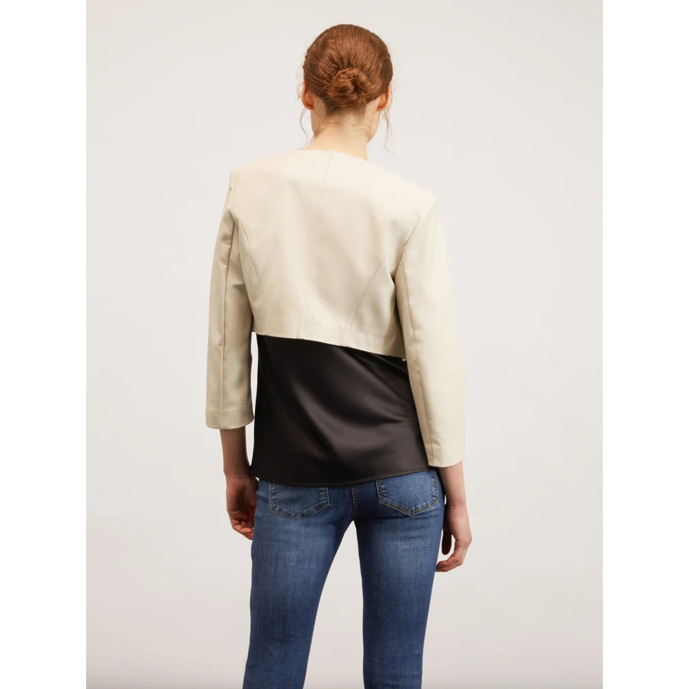 Motivi Bolero-jasje van gecoate stof White Dames