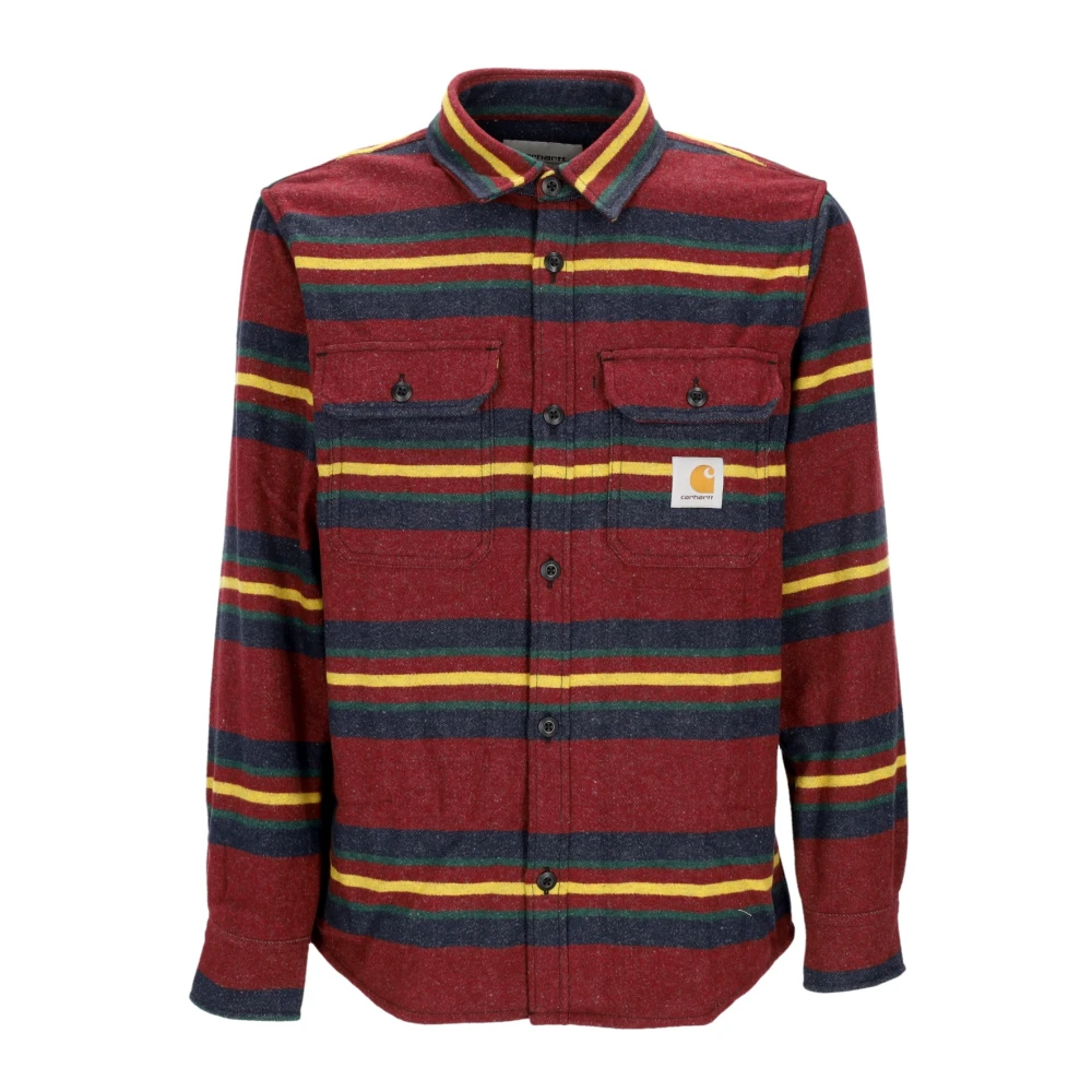 Carhartt WIP Oregon Shirt Jacket Starco Stripe Bordeaux Multicolor Heren