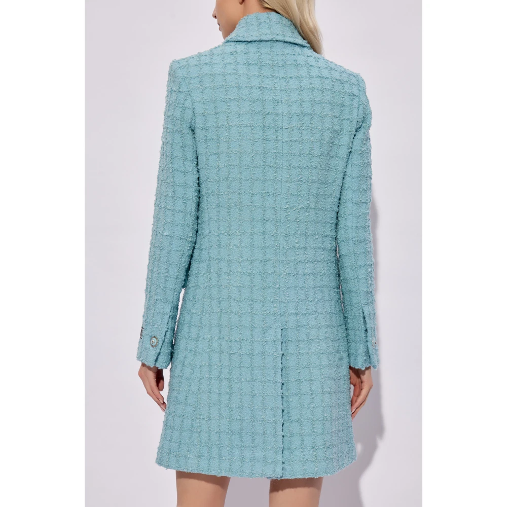 Versace Tweed jas Blue Dames