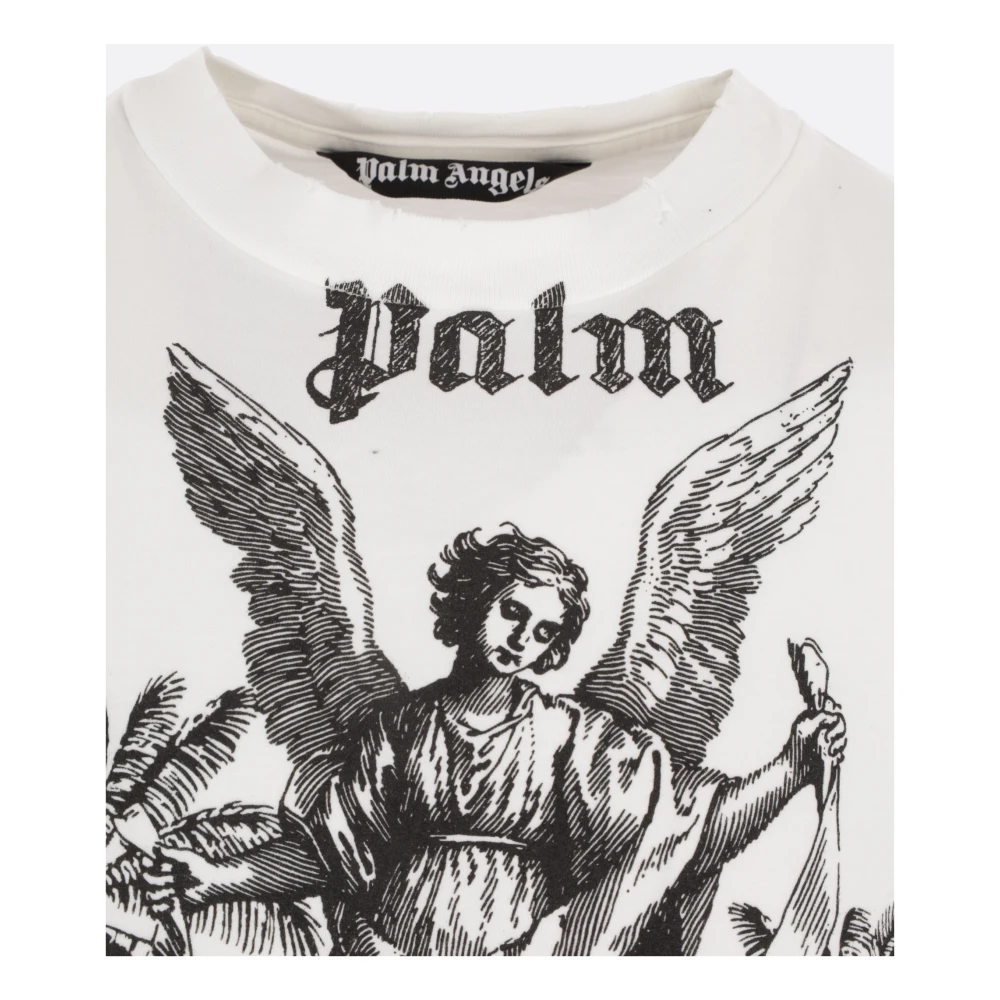 Palm Angels Katoenen T-shirt met Universiteitslogo White Heren