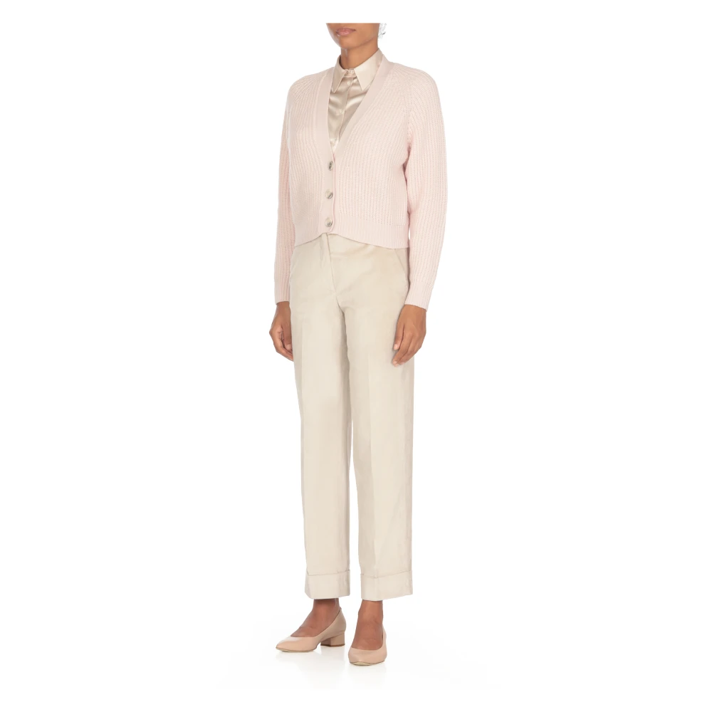 PESERICO Roze Kasjmier Vest V-hals Trui Pink Dames