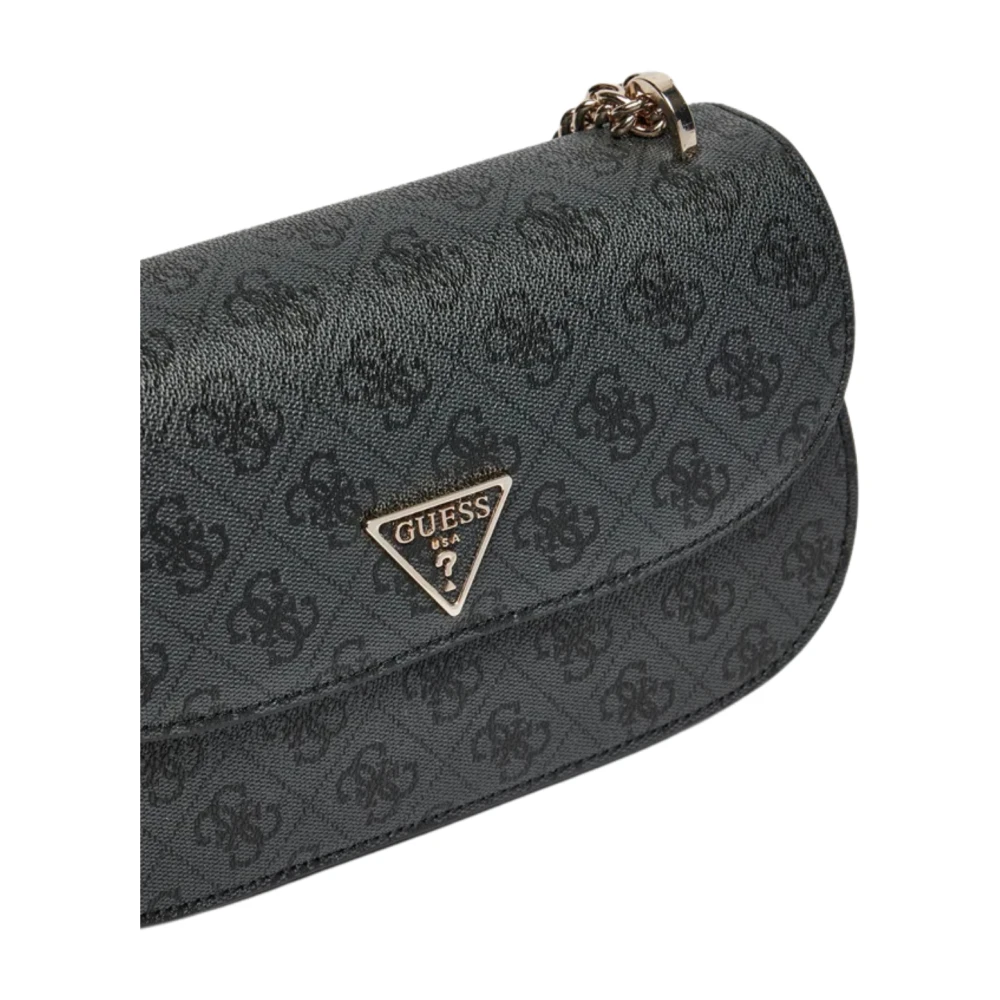 Guess Convertible Crossbody Flap Tas in Steenkool Black Dames
